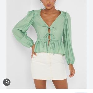 Topshop tie front blouse